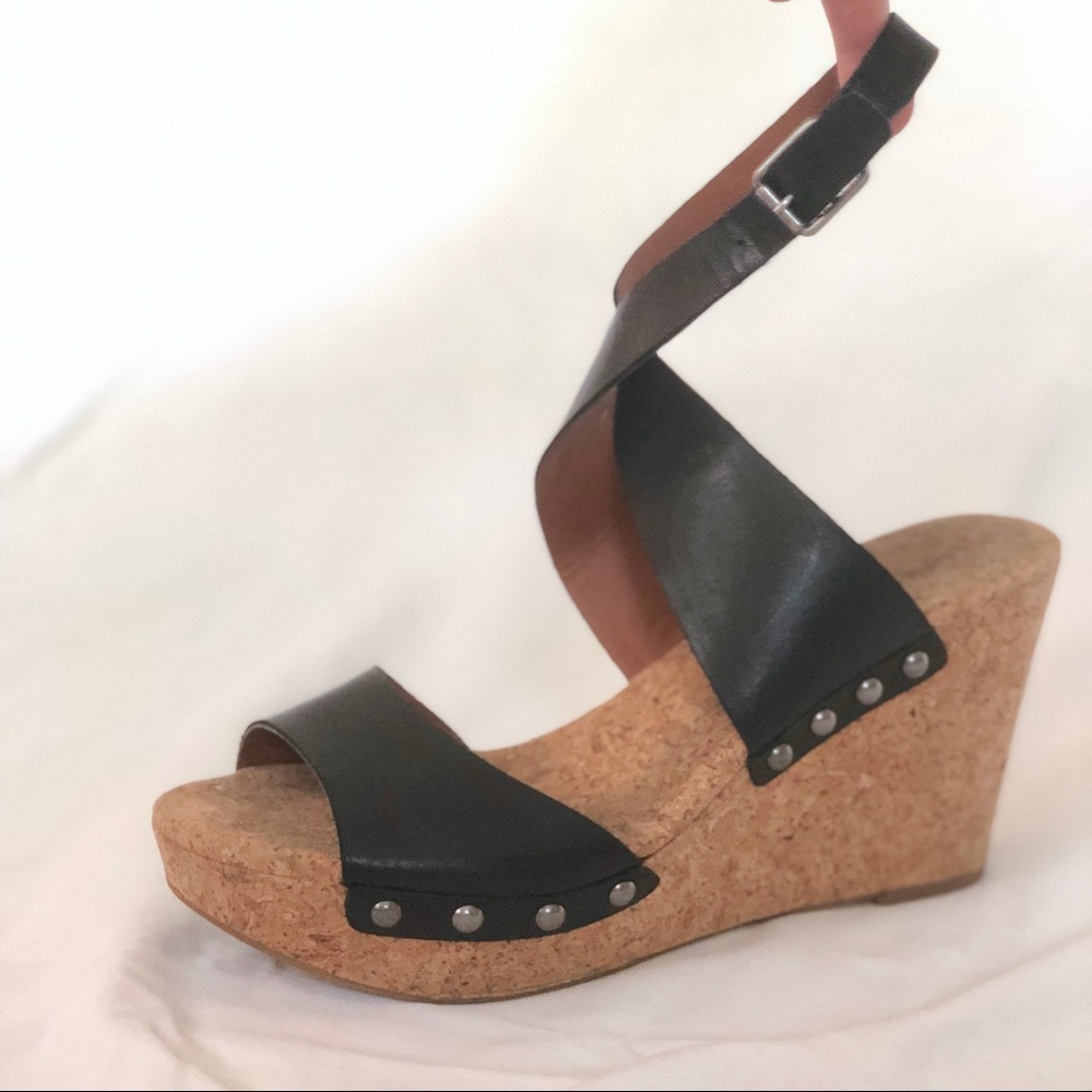 Luck Brand ankle wrap wedges